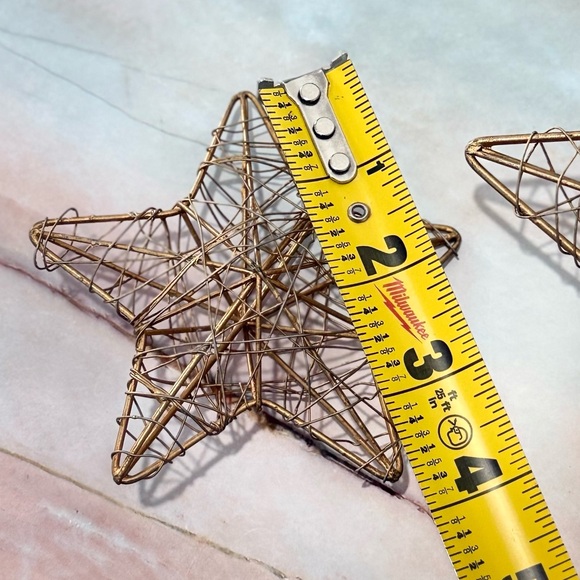 5/$20 EUC Gold wire wrapped star decor, great for holidays, 6.5" and 4.5" - Picture 6 of 6